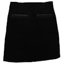 Theory Leather-Trimmed Mini Skirt in Black Wool