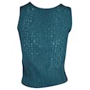 Gucci Sleeveless Knit Top  in Turquoise Wool