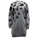 Alexander Mcqueen MCQ Swallow Swarm Sweater Dress in Grey Wool Cotton