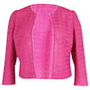 Jaqueta de renda anglaise bordada Giambattista Valli em algodão rosa