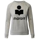 Isabel Marant Etoile Milly Logo Crewneck Sweater in Grey Cotton Polyester