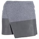 Vanessa Bruno Faux Wrap Mini Skirt in Grey Wool