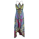 Etro Printed Halter Maxi Dress in Multicolor Silk