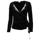 Red Valentino Cardigan with Lace in Black Wool