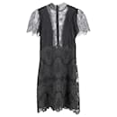 Sandro Paris Poetry Lace Dress in Black Polyester