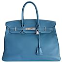 HERMES BIRKIN BAG 35 swift blue - Hermès