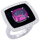 Chanel ring, "Black night", WHITE GOLD, pink Sapphire, diamants, E-mail.