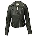 Michael Kors Biker Jacket in Army Green Leather