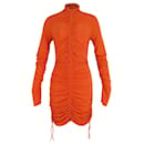 A.L.C Nolan Ruched Dress in Orange Viscose 
