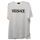 Versace Logo Print T-shirt in White Cotton