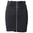 Iro Torie Gathered Pencil Skirt in Black Acetate 
