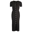 Altuzarra Abelia Knitted Pleated Midi Dress in Black Lurex