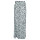 Acne Studios Printed Maxi Skirt With Slit in Blue Polyester