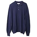 Brunello Cucinelli Long Sleeve Polo Shirt in Blue Cotton 