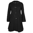 Anna Sui Langer Mantel aus schwarzer Wolle
