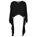 Suéter recortado invertido en lana negra de Alexander Wang