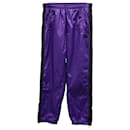 Acne Studios Stripe Phoenix Tapered Track Pants in Purple Nylon