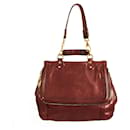 Dolce & Gabbana Burgundy Leather Flap Top Zipper Pocket Sicily Shoulder Hand Bag