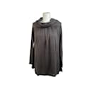 Gray Wool and Silk Long Sleeve Top with Cowl Neck Size 40 - Missoni