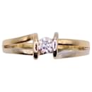 Solitaire diamond and two golds 750%O - Autre Marque