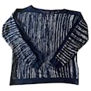 AD Men's Navy Striped Boat Neck Sweater T. S or 5 - New - Adolfo Dominguez