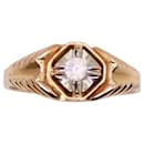 Yellow gold spinel-set signet ring 750%O - Autre Marque
