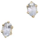 Yellow gold stud earrings 750%o aquamarine - Autre Marque