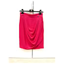 Falda de crepé de seda rosa T 38 - Chanel