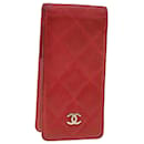 iPhone CHANEL 5 Etui Caviar Skin Rouge CC Auth bs4706 - Chanel