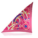 Hermes Pink Silk La Promenade du Matin Giant Triangle Scarf d'Origny - Hermès