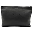 Balenciaga unisex maxi clutch bag in black leather