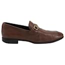 Salvatore Ferragamo Scarlet Loafers in Brown Leather