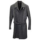 Theory Belted Coat in Grey Wool