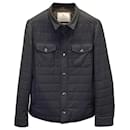 Brunello Cucinelli Slim-Fit Quilted Shell Shirt Jacket in Grey Nylon
