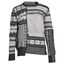 Alexander McQueen Patchwork Fair Isle Sweater in Grey Wool - Alexander Mcqueen