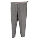 Dries Van Noten Printed Trousers in Grey Linen