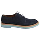 Gucci Lace Up Derby Shoes in Navy Blue Suede