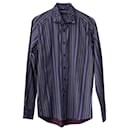 Etro Paisley and Stripe Print Shirt in Purple Cotton