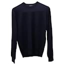 Theory Crewneck Sweater in Navy Blue Wool