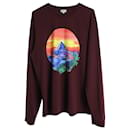 Kenzo Classic Painting Long Sleeve T-Shirt in Maroon Cotton