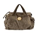 Vintage Military Green Suede Hysteria Satchel Tote Bag - Gucci