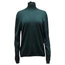 Marni Long Sleeve Turtleneck Sweater in Green Wool