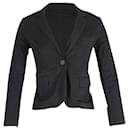 Nili Lotan Single-Breasted Blazer Jacket in Black Cotton