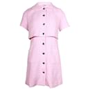 Sandro Paris Short Sleeve Shirt Dress in Pink Cotton
