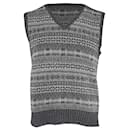 Polo Ralph Lauren Fair Isle V-neck Vest in Grey Silk Cotton