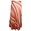 Sportmax Striped Midi Skirt in Peach Silk