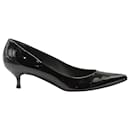 Stuart Weitzman Pointed Toe Pumps in Black Patent Leather 
