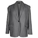 Isabel Marant Oversized Blazer Jacket in Grey Virgin Wool