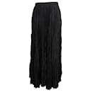 Issey Miyake Pleated Maxi Skirt in Black Polyester