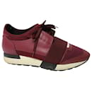 Balenciaga Race Runners in Red Purple Leather